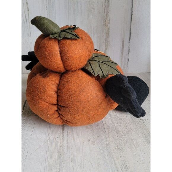 felt large pumpkin jack o'lantern man home decor Halloween fall Harvest - Picture 7 of 9